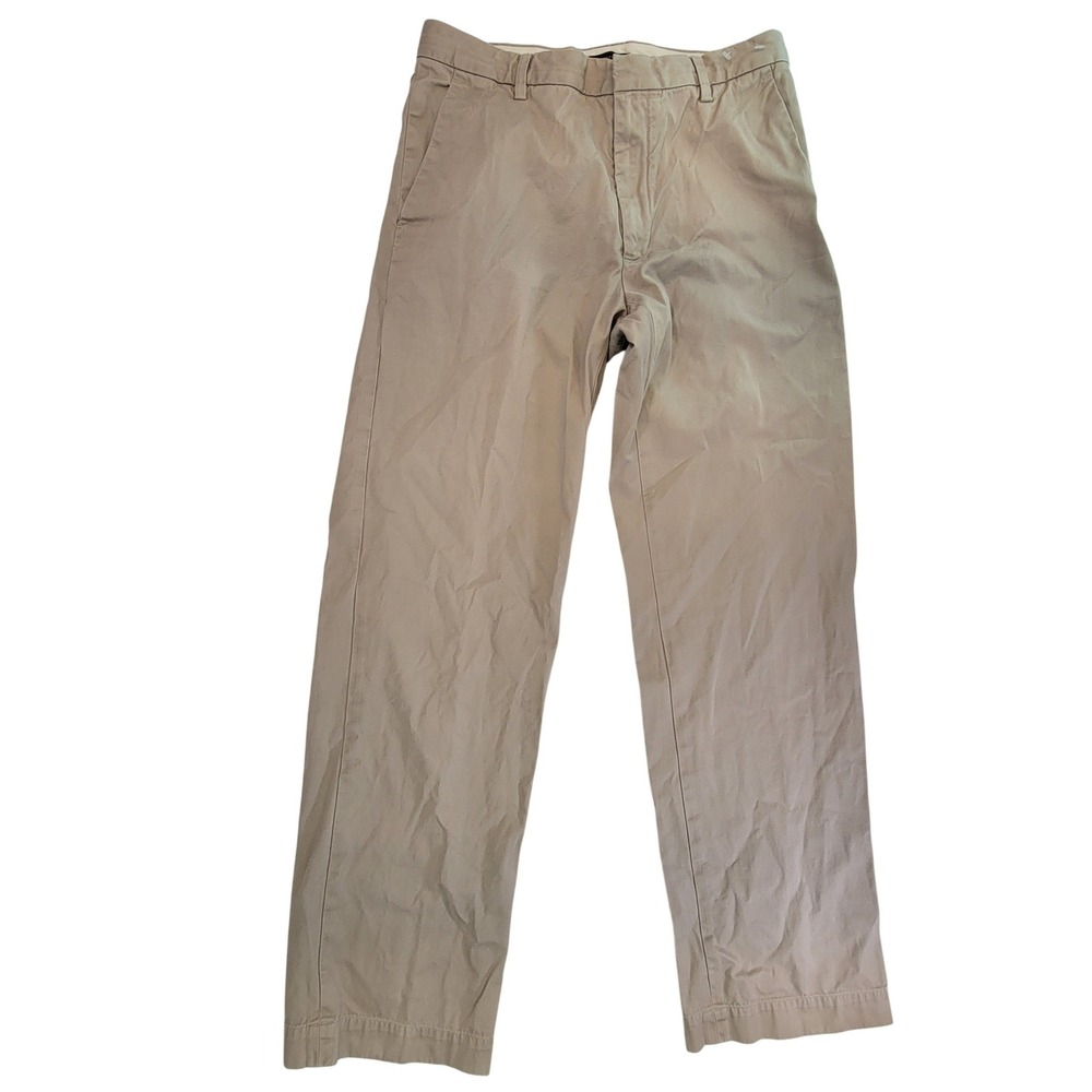Banana Republic‎ Dawson Khaki Chinos Mens Size 33x34 Flat Front Cotton Pants